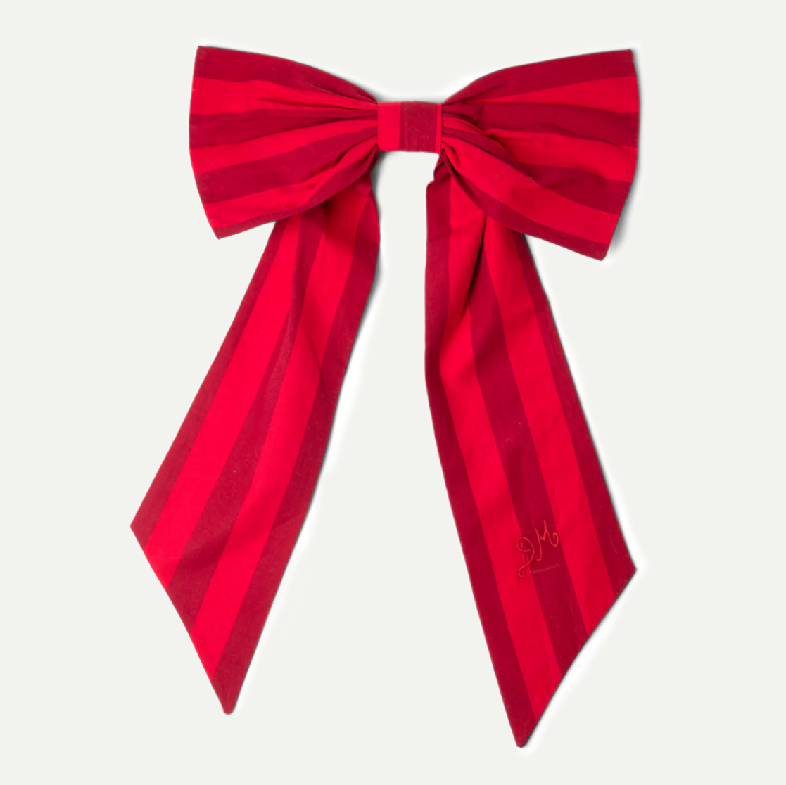Red/Burgandy Stripe Oversized Bow Clip