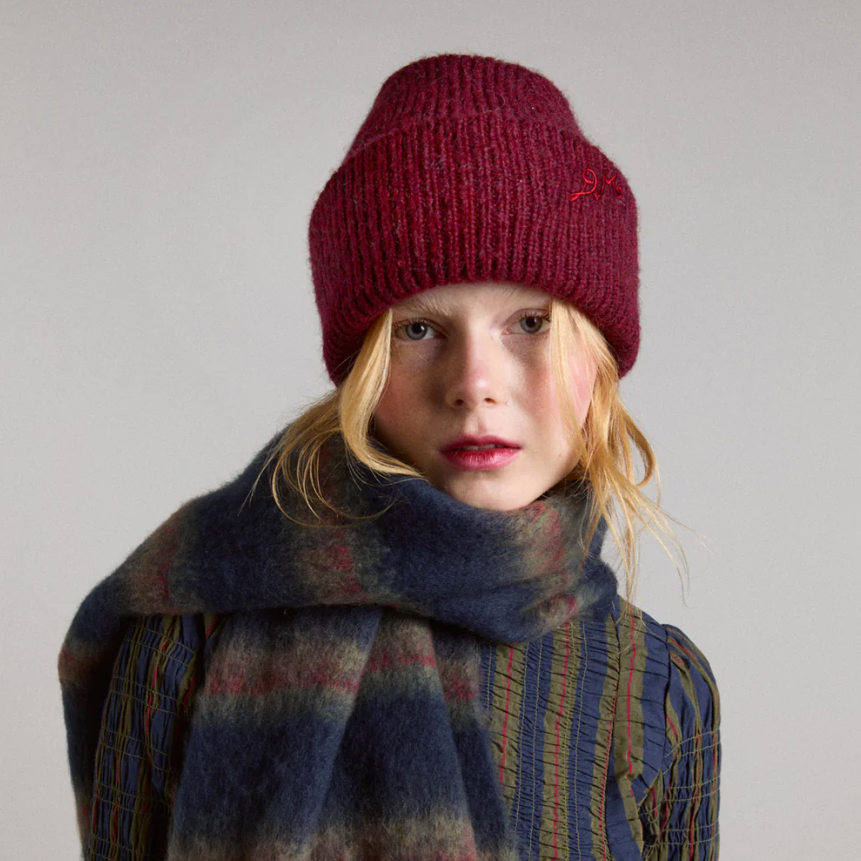 Burgandy Knit DM Logo Beanie