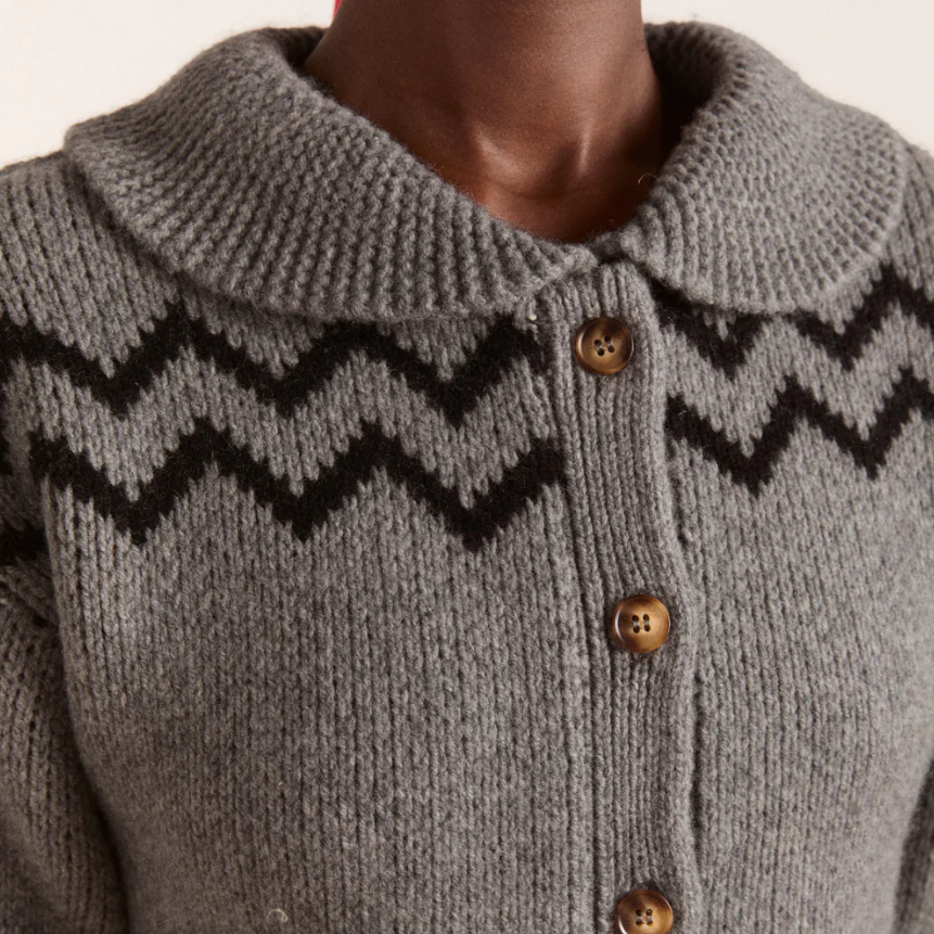 Bunny Intarsia Cecily Collar Cardigan