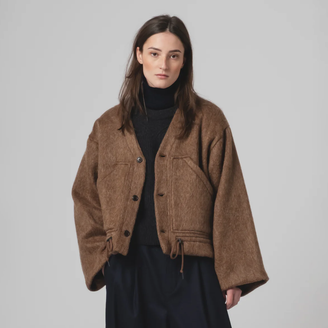 Java Brown Mohair Fleece Reactor Jacket