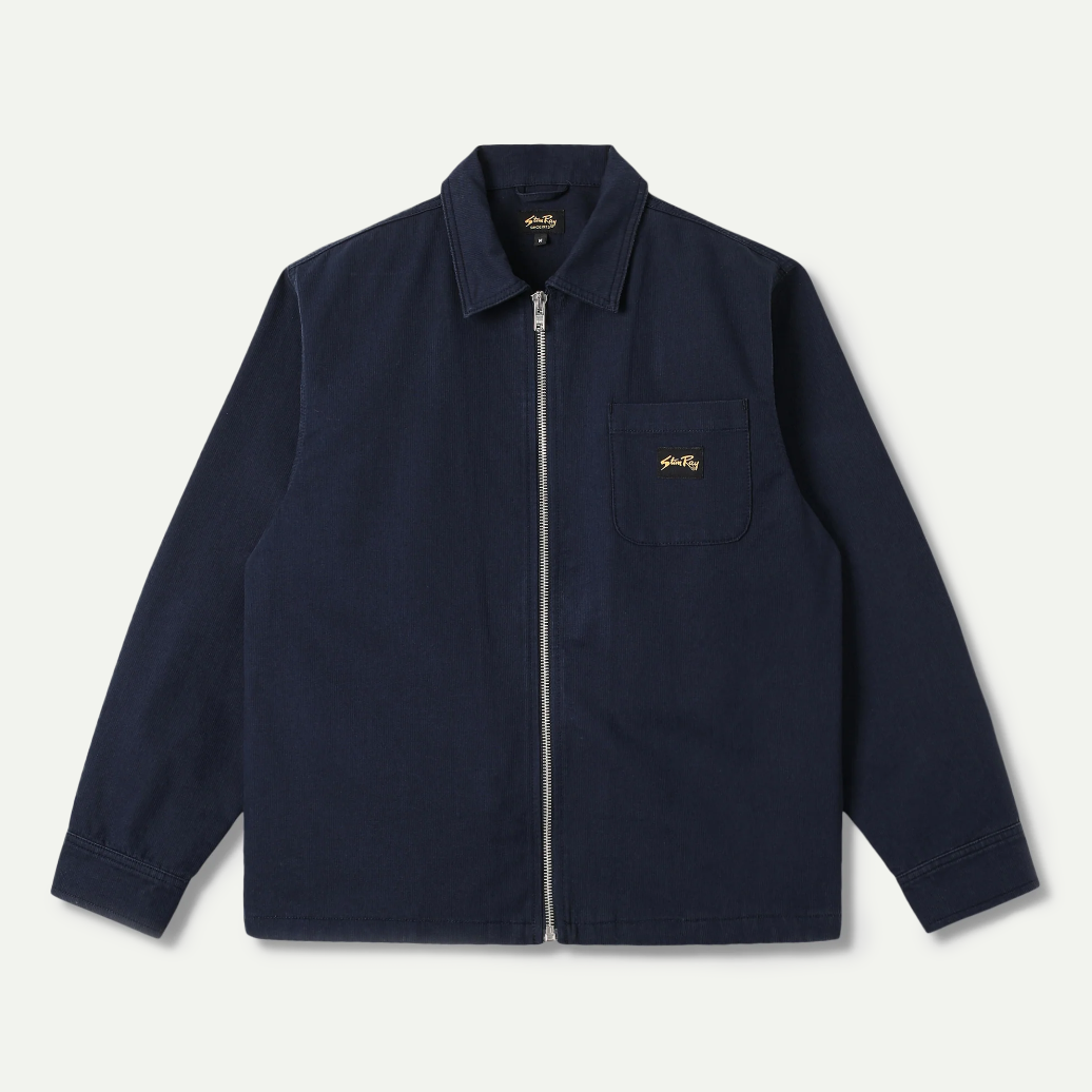 Navy Bedford Zip Shirt