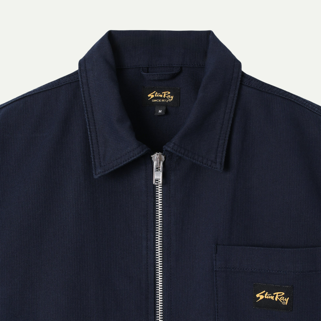 Navy Bedford Zip Shirt