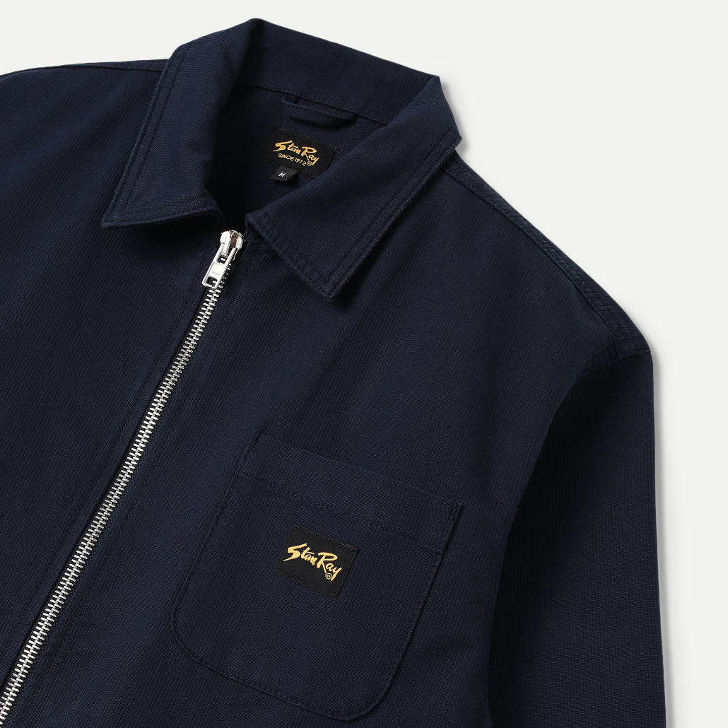 Navy Bedford Zip Shirt