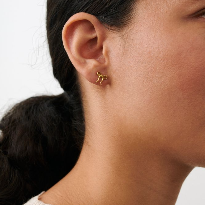 Gold Bow Earrings