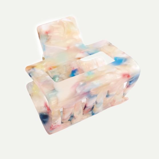 Cream Multi Small Hair Claw