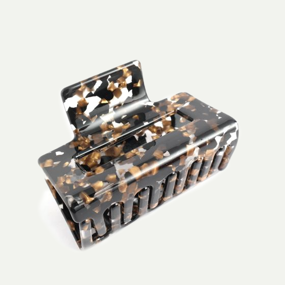 Brown Small Rectangle Hair Claw