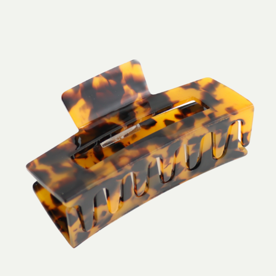 Brown Tortoiseshell Rectangle Hair Claw