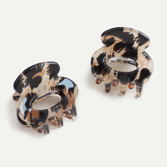 Brown Leopard Mini Hair Claws