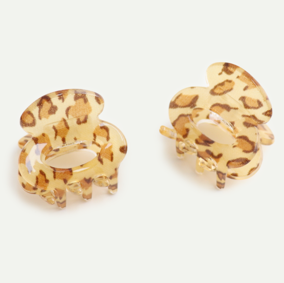 Beige Leopard Mini Hair Claws