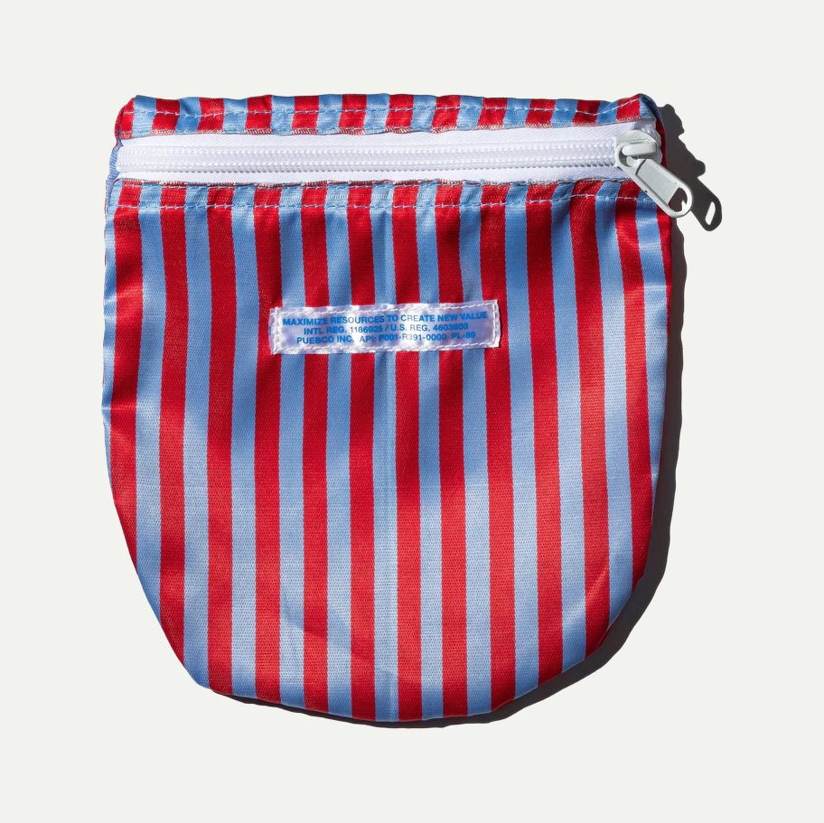 Red/Light Blue Tie Semicircle Pouch