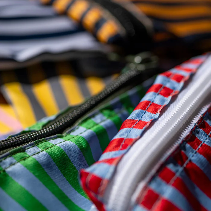 Navy Blue/White Tie Semicircle Pouch