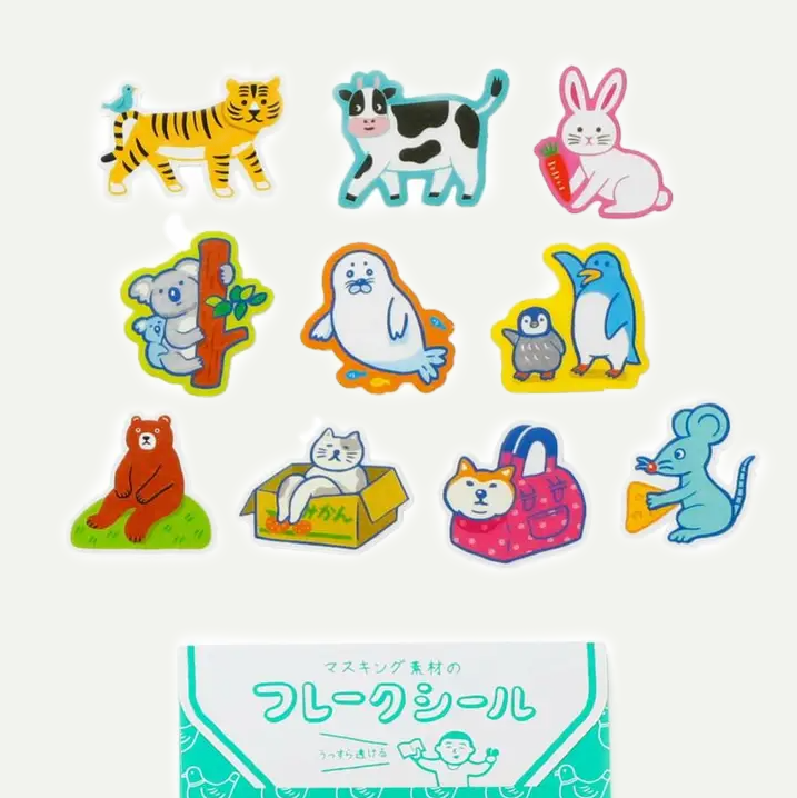 Laid Back Animals Retro Flake Stickers