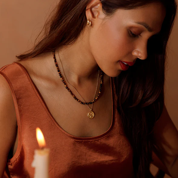 Tiger's Eye Āina Beaded Necklace