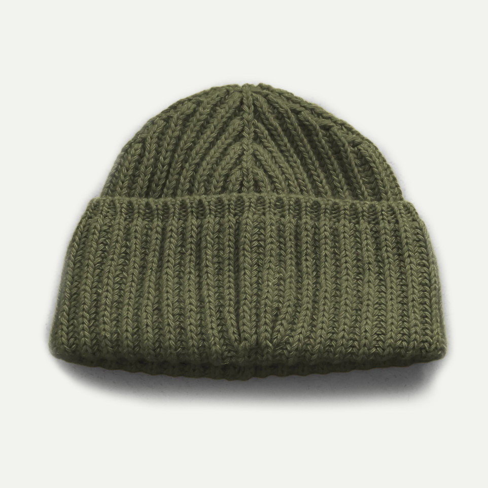 Olive Cousteau Wool Beanie