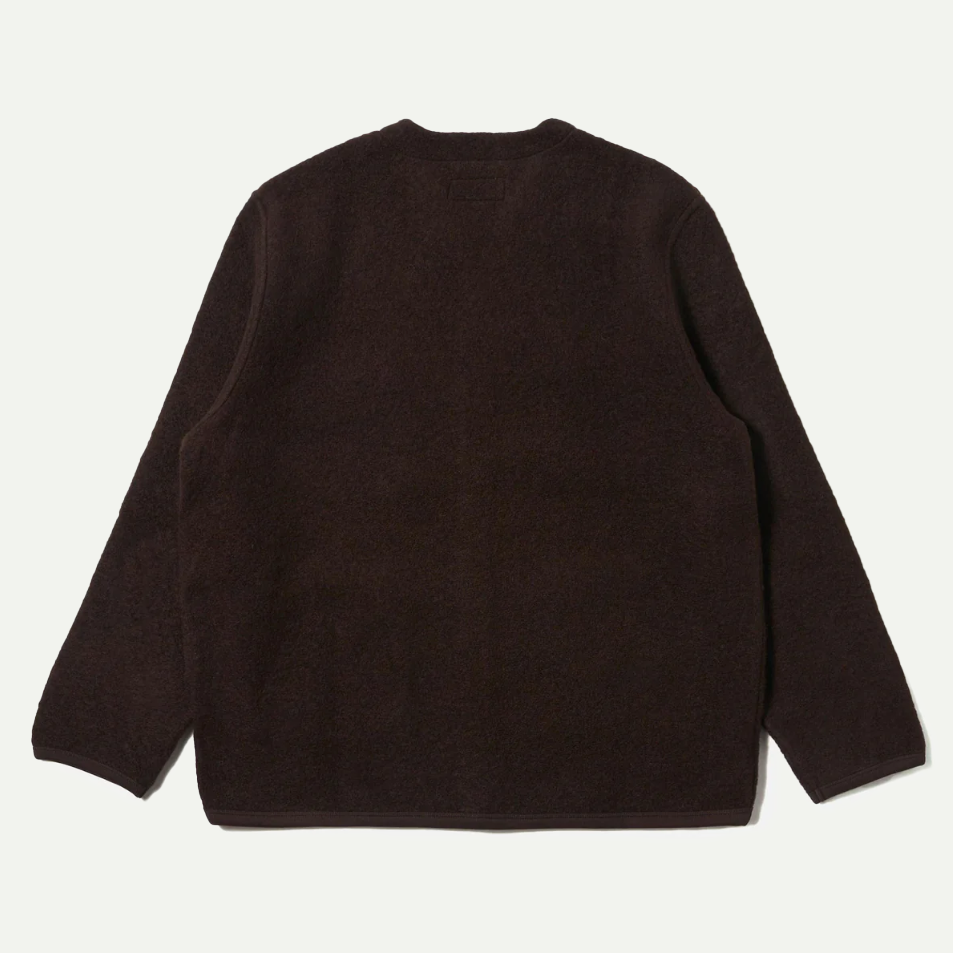 Brown Wool Fleece Cardigan