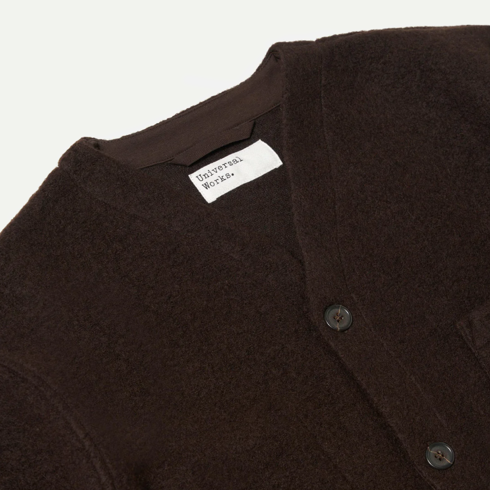 Brown Wool Fleece Cardigan
