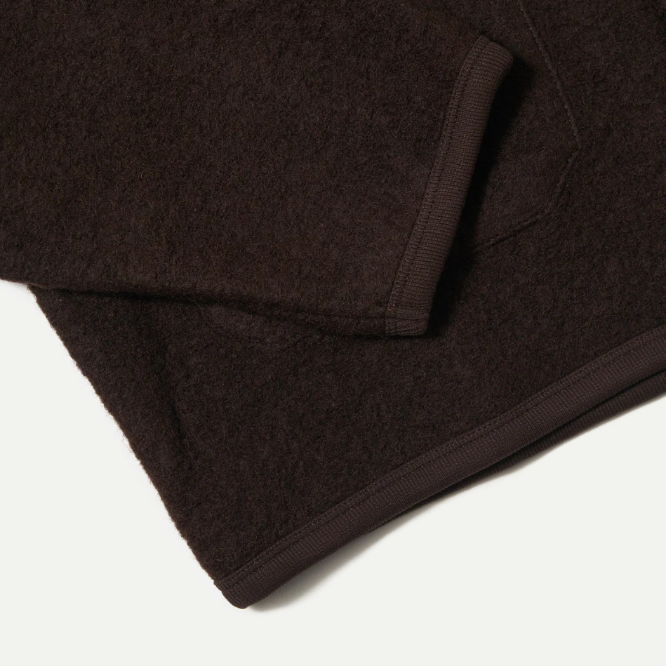 Brown Wool Fleece Cardigan