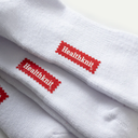 Navy/Black/Grey 2 Stripe White Crew Sock
