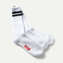 Navy/Black/Grey 2 Stripe White Crew Sock