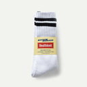 Navy/Black/Grey 2 Stripe White Crew Sock