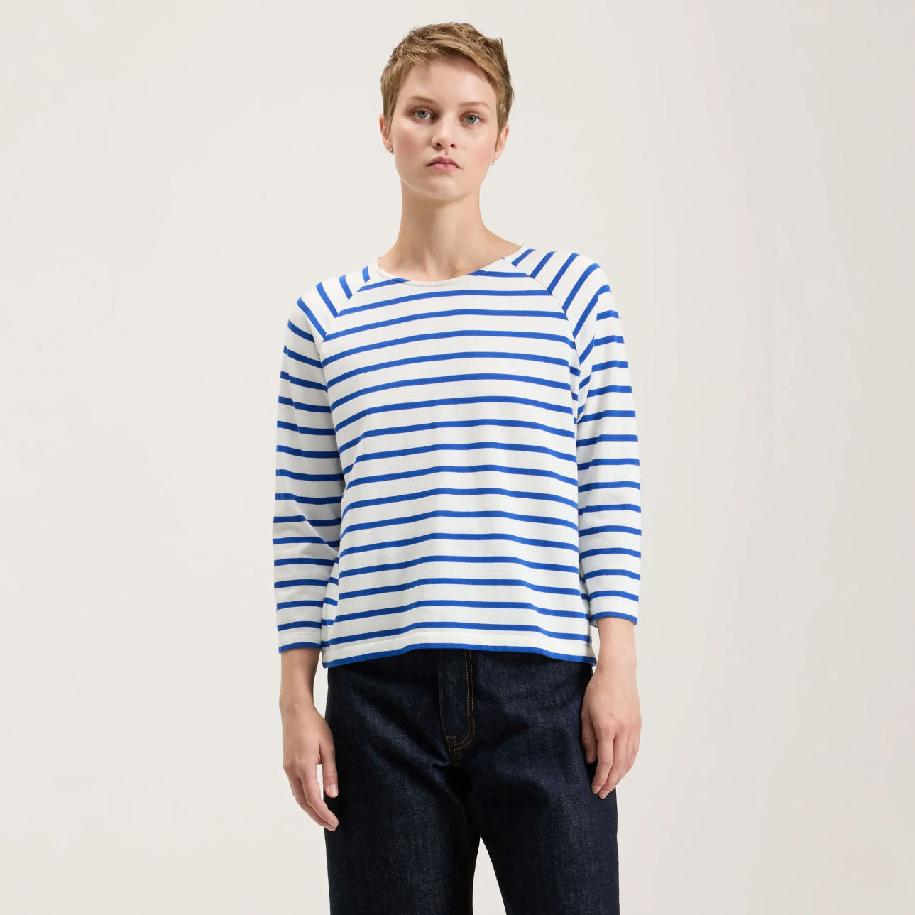 Stripe C Maow Crewneck T-Shirt