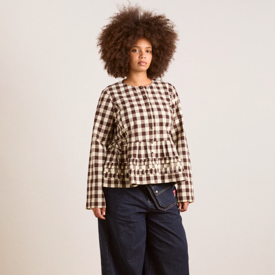 Butter Gingham Madison Blouse