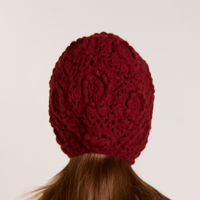 Burgundy Crochet Bonnet