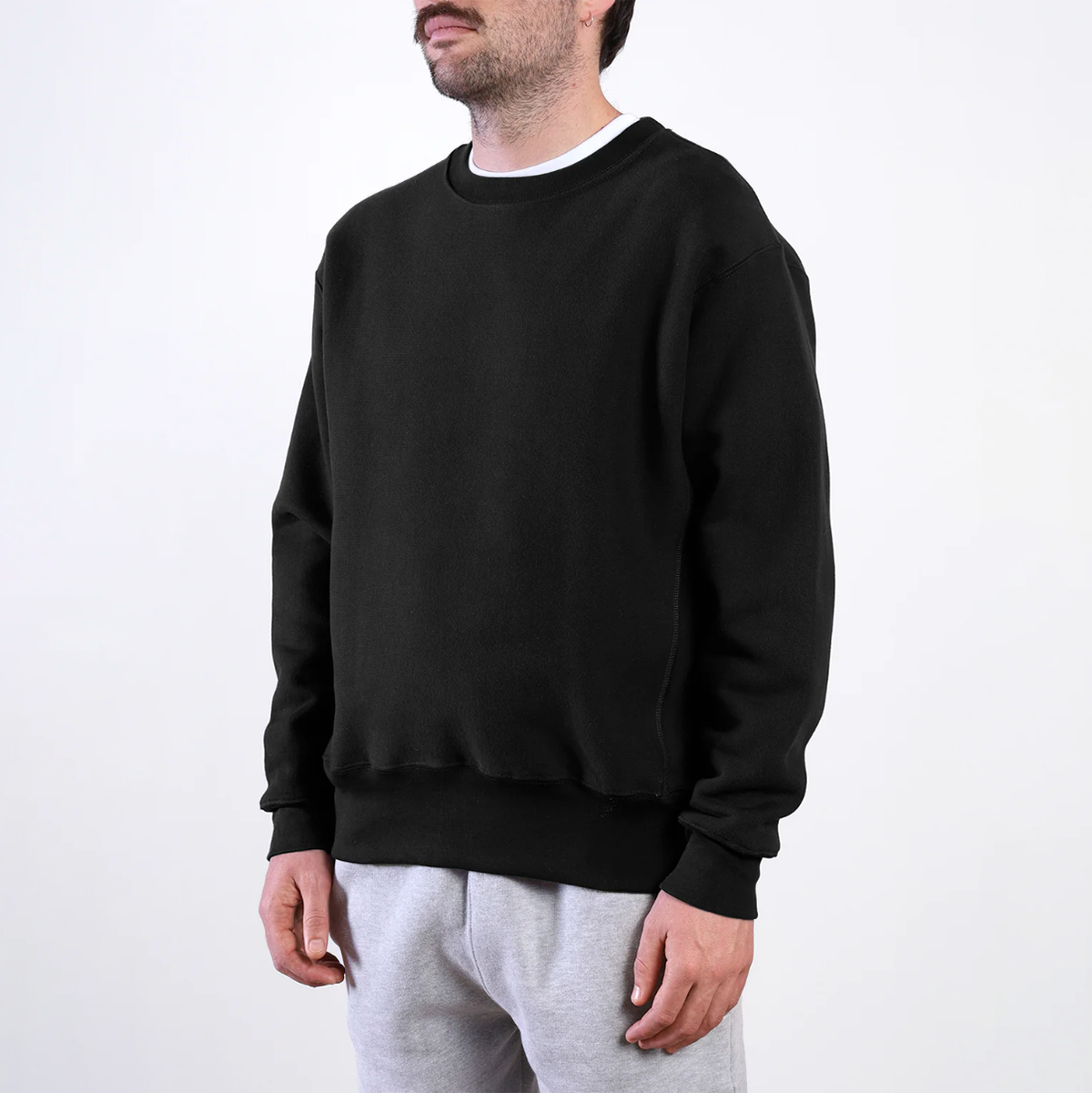 Black Super Weight Crewneck