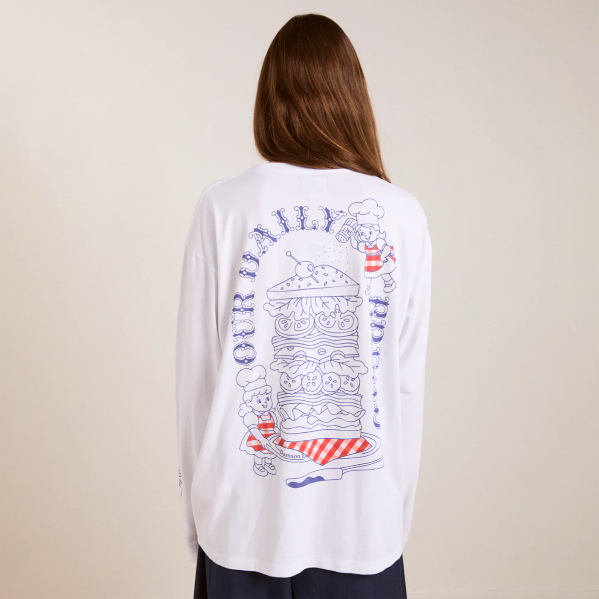 White Damson Deli Long Sleeve T-Shirt