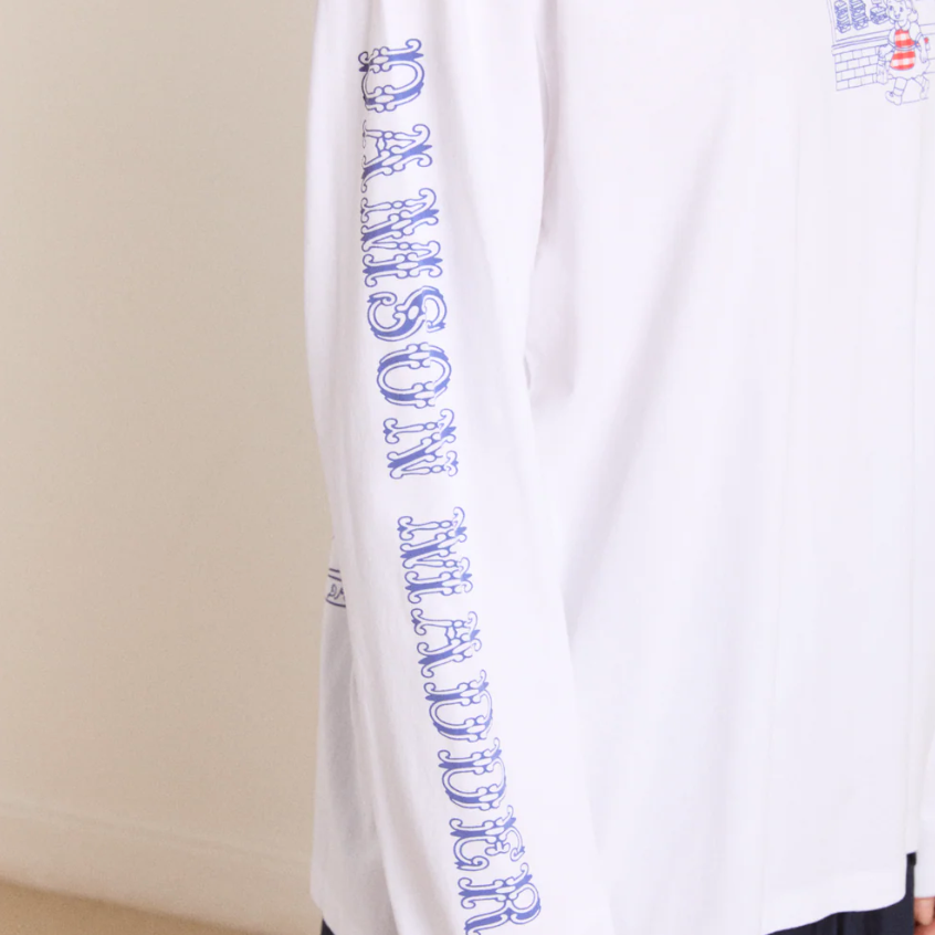 White Damson Deli Long Sleeve T-Shirt
