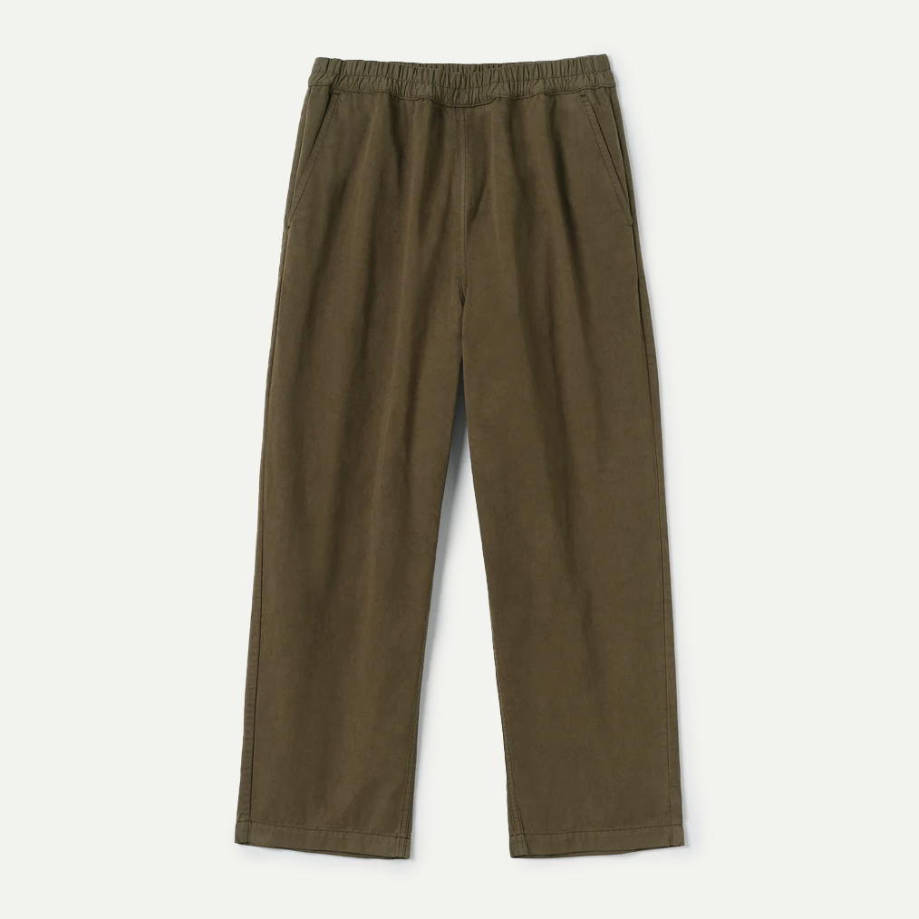 Khaki Gabriel Garment Dyed Twill Trouser