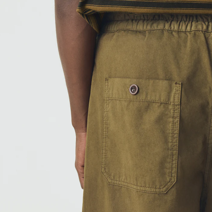 Khaki Gabriel Garment Dyed Twill Trouser