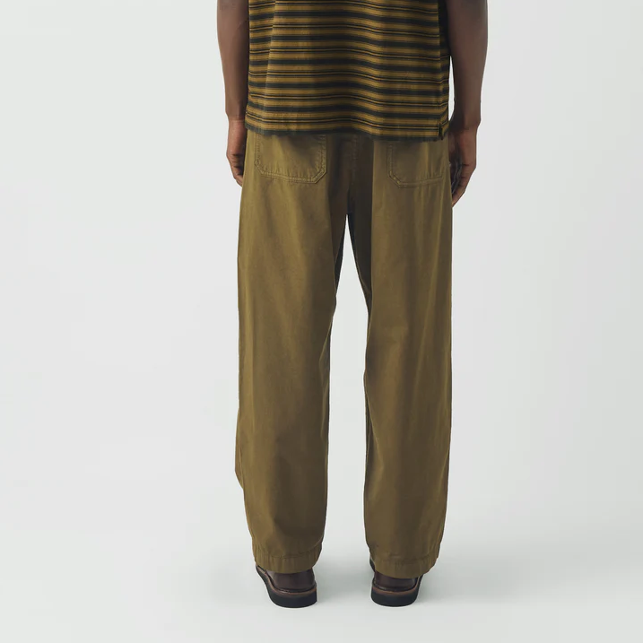 Khaki Gabriel Garment Dyed Twill Trouser