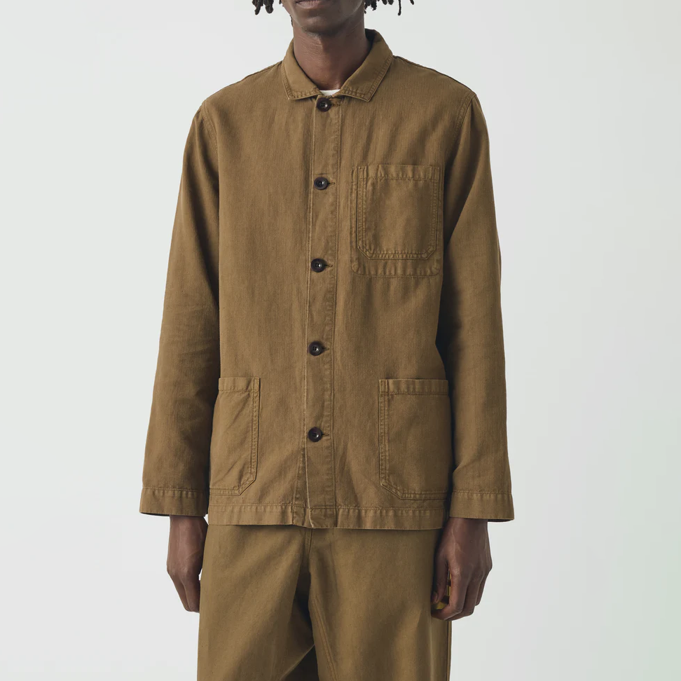 Woodland Green Arlo Garment Dyed Herringbone Jacket