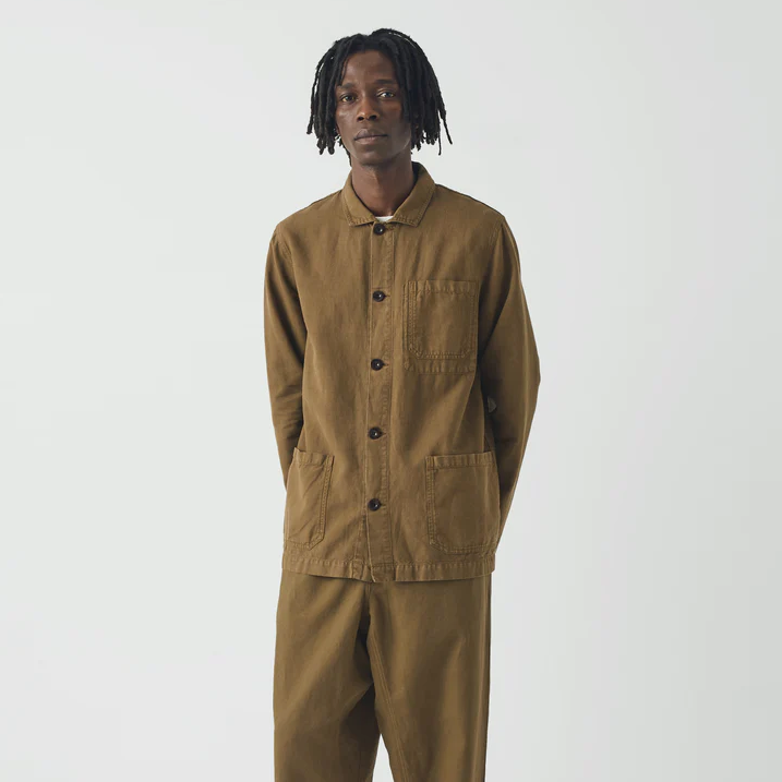 Woodland Green Arlo Garment Dyed Herringbone Jacket