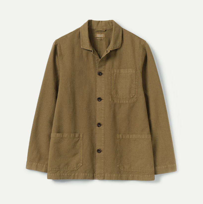 Woodland Green Arlo Garment Dyed Herringbone Jacket