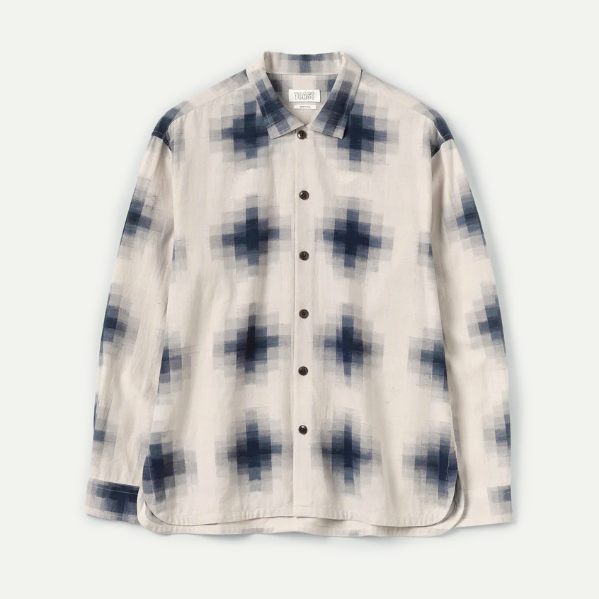 Slate/Putty Mosaic Cotton Ikat Shirt