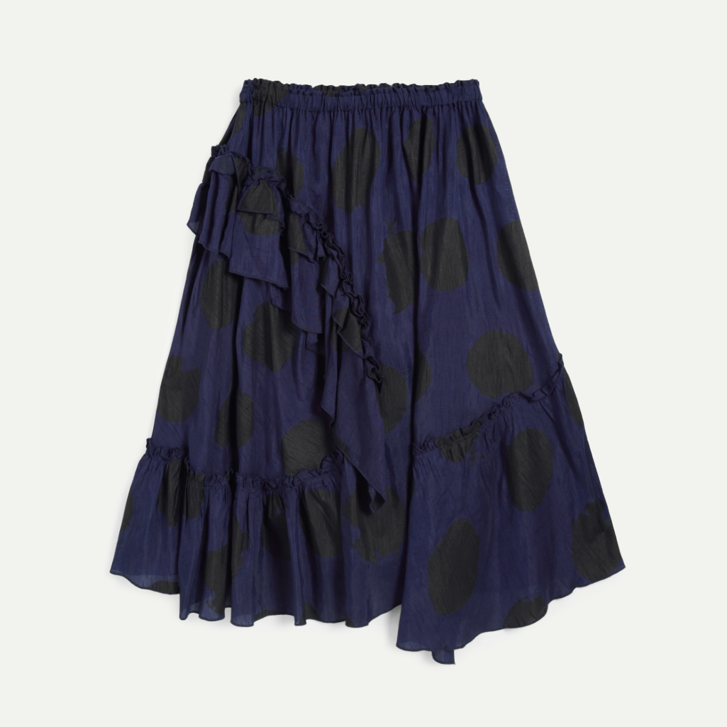 Black/Blue Draped Skirt
