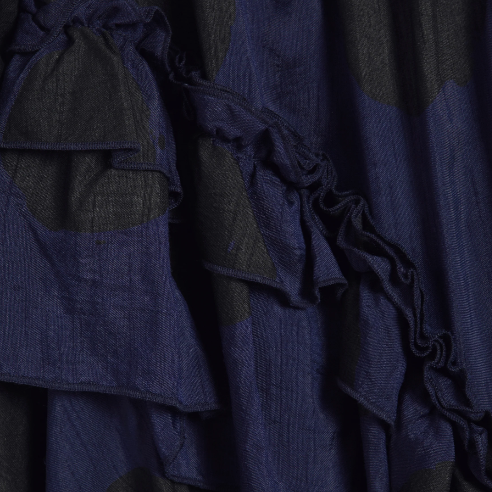 Black/Blue Draped Skirt