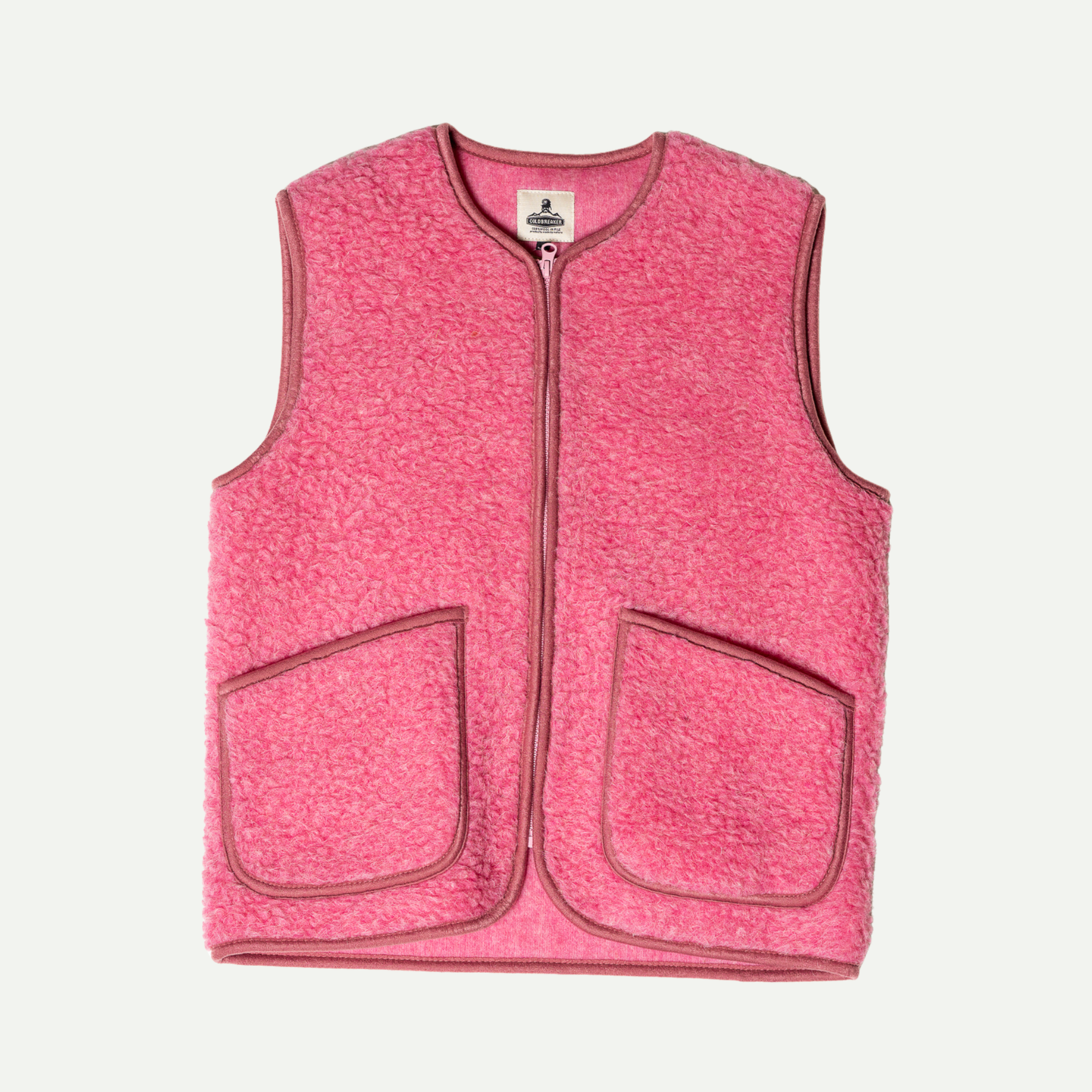 Pink Pepitko Wool Fleece Vest