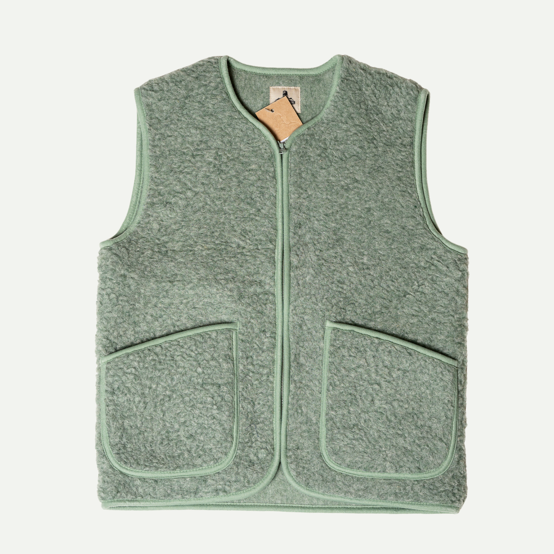 Green Pepitko Wool Fleece Vest