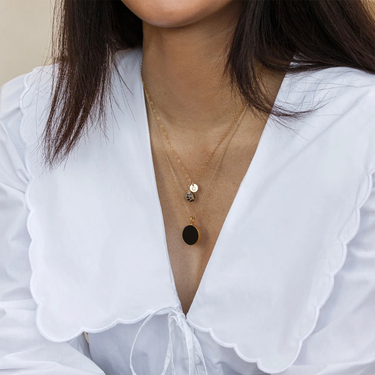 Black Onyx Porthole Necklace