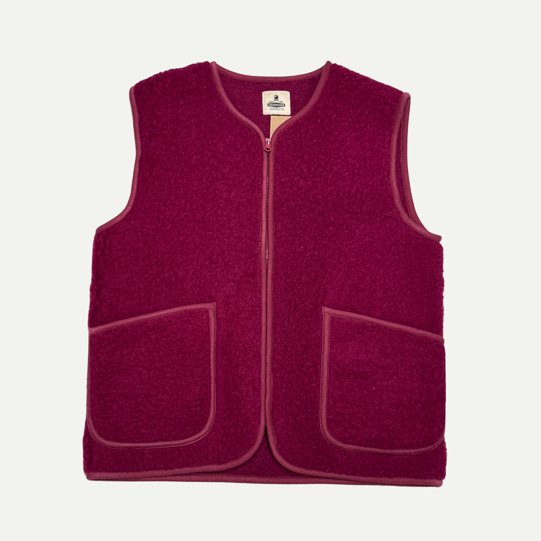 Beet Pepitko Wool Fleece Vest