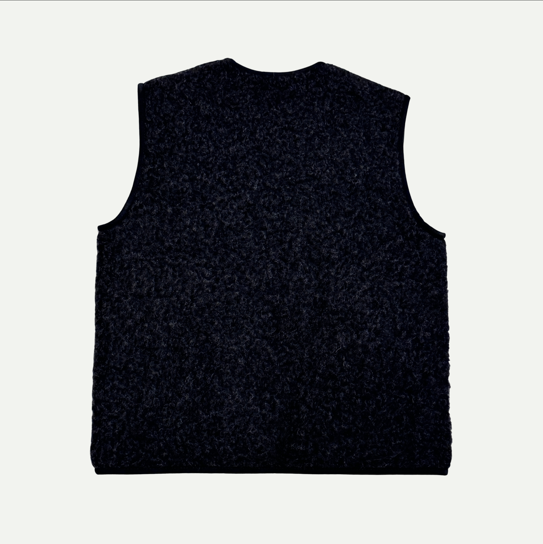 Black Pepitko Wool Fleece Vest