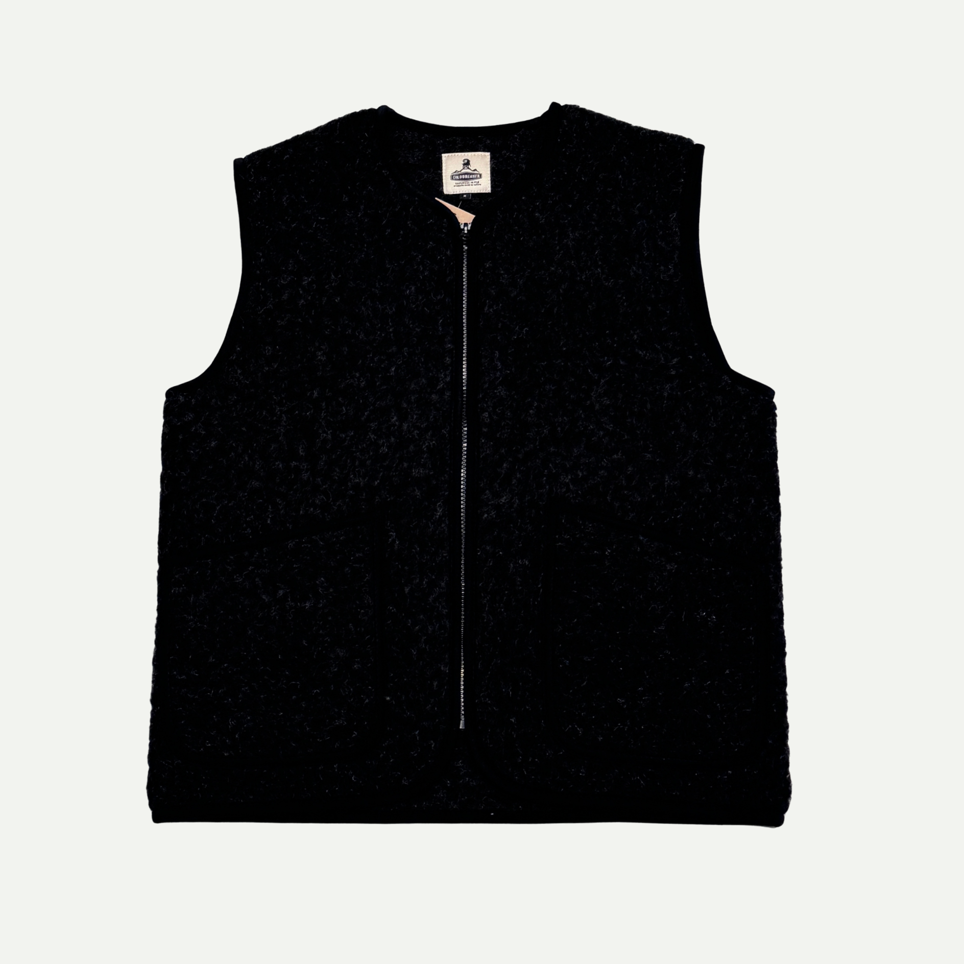Black Pepitko Wool Fleece Vest
