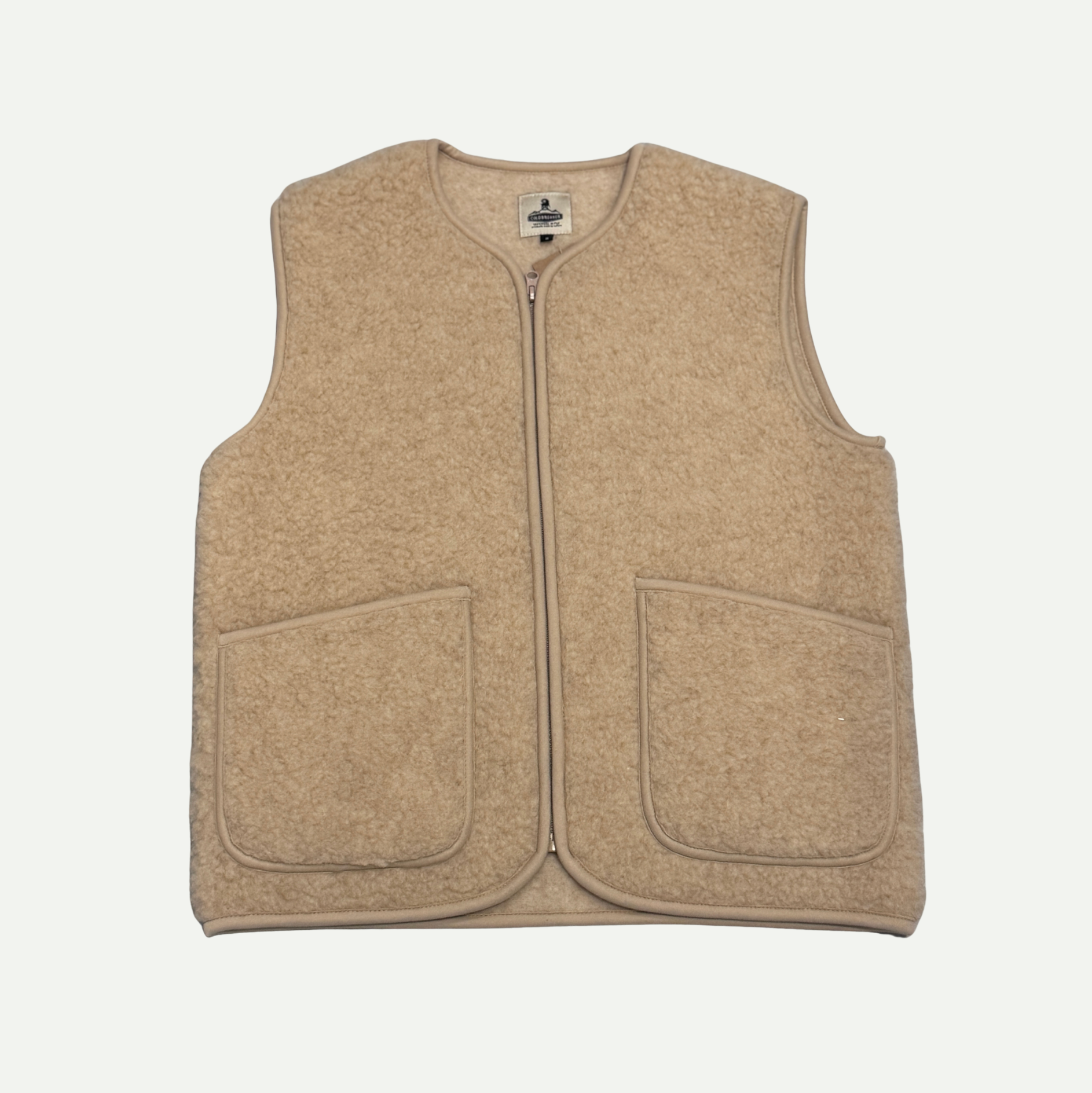 Beige Pepitko Wool Fleece Vest