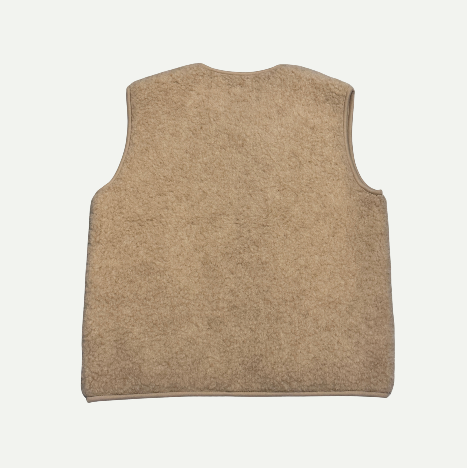 Beige Pepitko Wool Fleece Vest