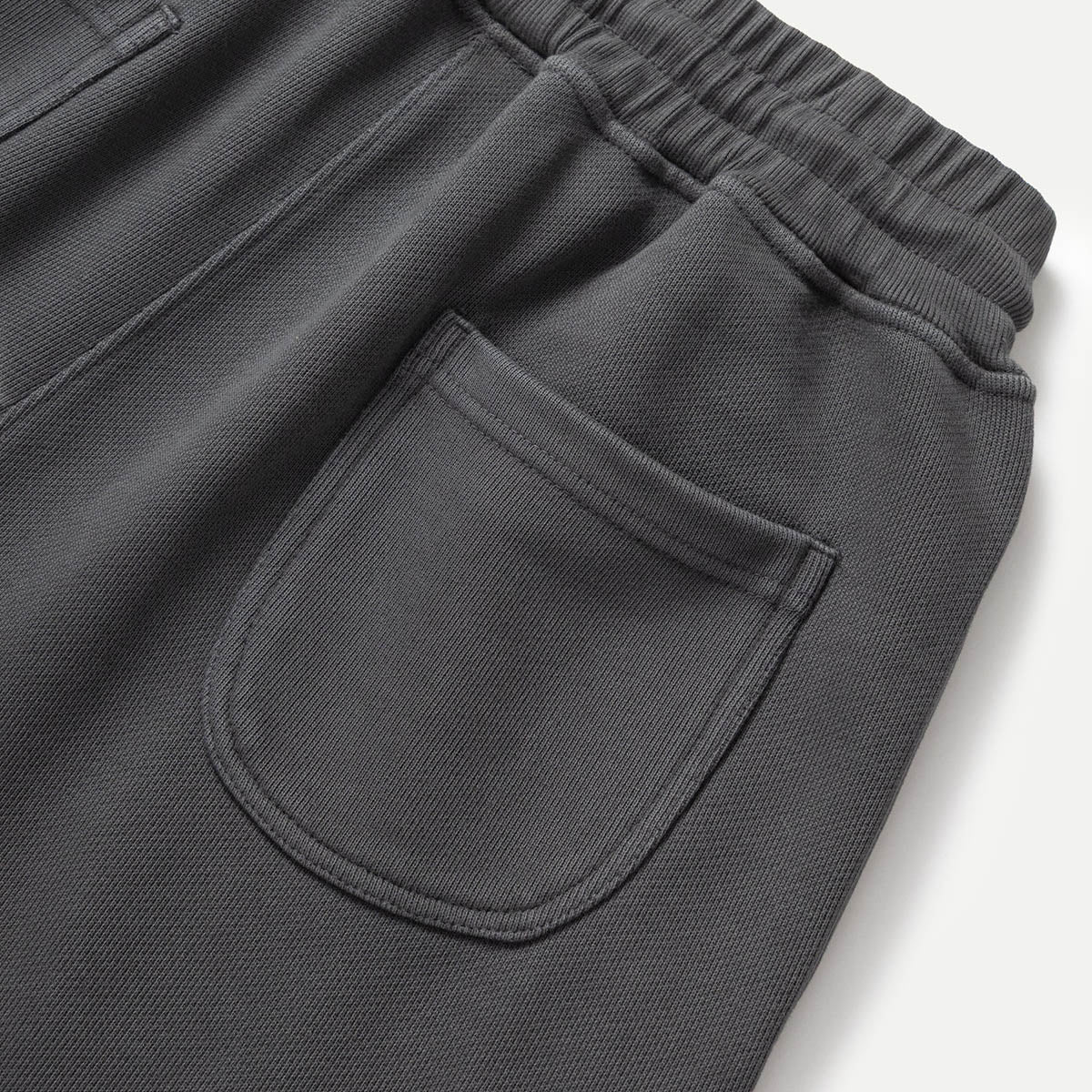 Washed Black  Loopback Crewneck Sweat Shorts