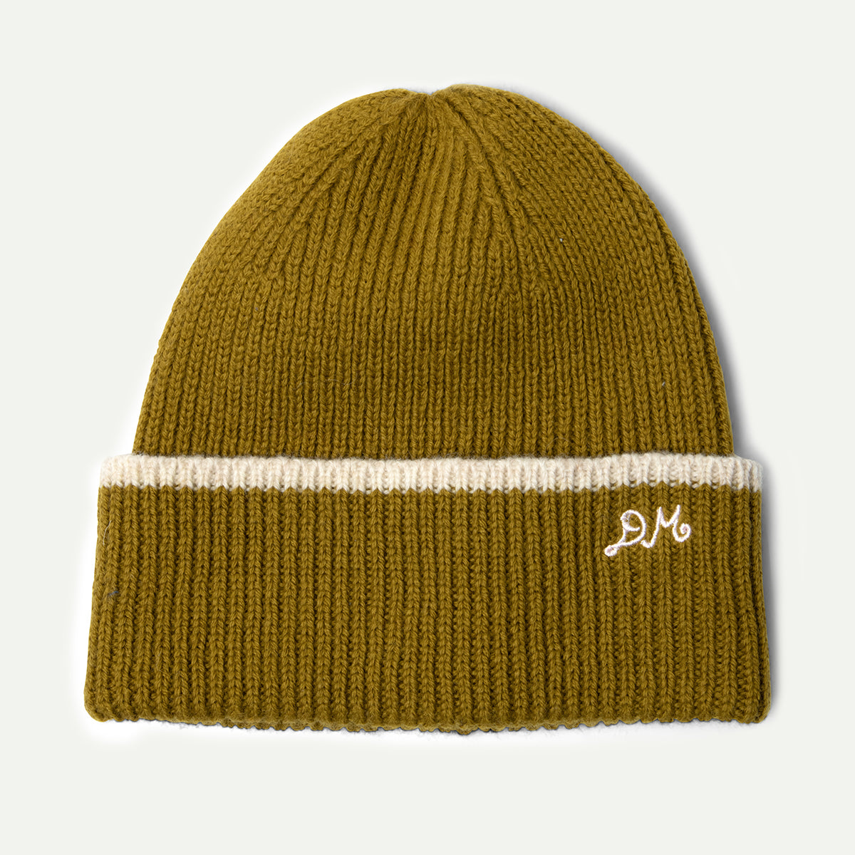 Olive Knit DM Logo Beanie