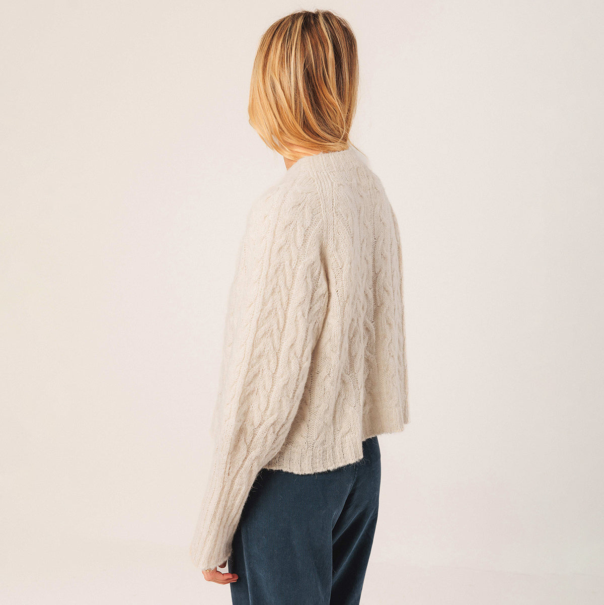 Crudo Cable Knit Crop Sweater